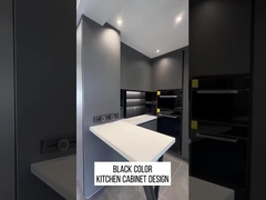 Design de meuble de cuisine de couleur noire