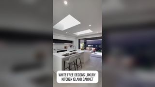 Îlot de cuisine de luxe design libre blanc