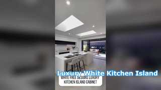 Armoire d'îlot de cuisine de luxe au design libre blanc