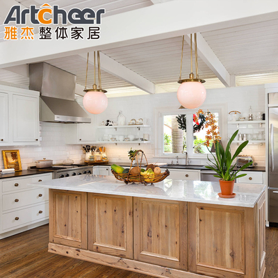 acheter Meubles de cuisine de taille personnalisée Armoires de cuisine en bois massif avec placard gris fabrication en ligne