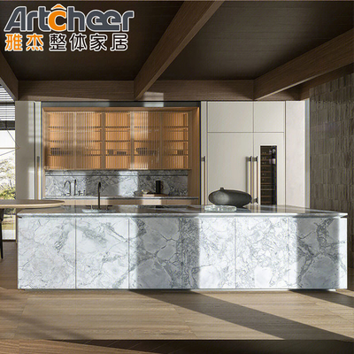 acheter Armoire de cuisine moderne et élégant avec placage de chêne clair stratifié et de taille personnalisable fabrication en ligne