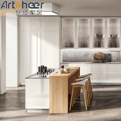 acheter Cabinets de cuisine en bois massif de chêne de design moderne classique 2023 avec comptoir Ogee Edge fabrication en ligne