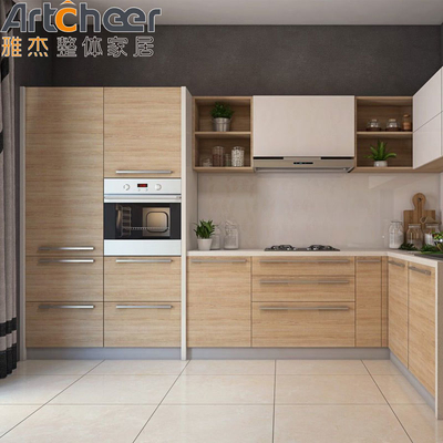 acheter Armoires de cuisine en bois massif personnalisées de style minimaliste avec comptoir en acrylique pur fabrication en ligne