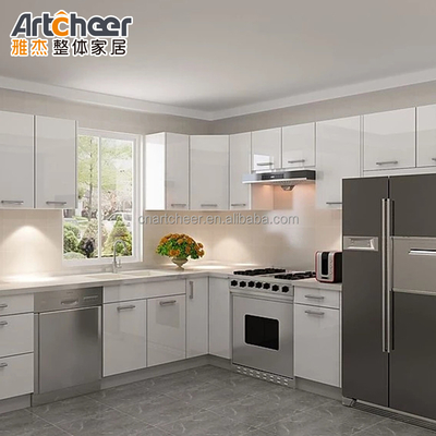 acheter Meubles de comptoir armoire de cuisine en bois avec finition en PVC et accessoires de coups de pied fabrication en ligne