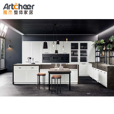 acheter Armoire de cuisine en pierre sintrée avec armoire d'île fabrication en ligne