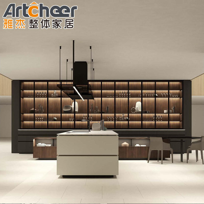 acheter Emballage du courrier N Armoire de cuisine avec armoire murale en bois et île en blanc fabrication en ligne