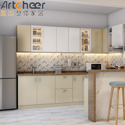 qualité  Market Oak Frame kitchen cabinet u shape design with Particleboard Door and Organizer usine