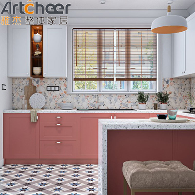acheter Armoires de cuisine rose de haute qualité fabrication en ligne