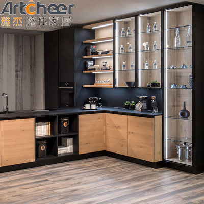 acheter Armoire de cuisine en bois classique Artcheer Design moderne avec portes en carton de particules de qualité E0 fabrication en ligne