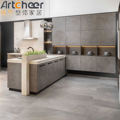 acheter Armoire de cuisine italienne moderne avec comptoir en acier inoxydable et conception modulaire fabrication en ligne