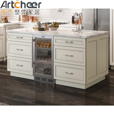 acheter Table de cuisine de design moderne avec rangement et armoires de mélangeurs de couleurs personnalisées fabrication en ligne
