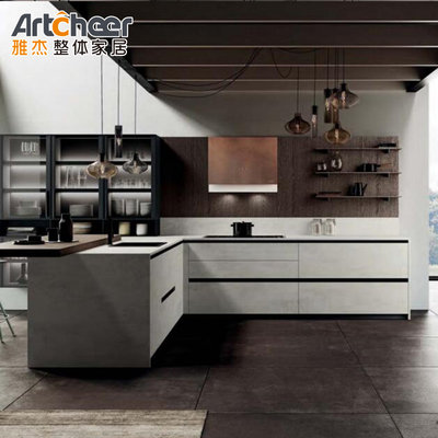 acheter Étagère de rangement de cuisine avec porte et mur Armoire E1 Grade Ogee bord stratifié fabrication en ligne