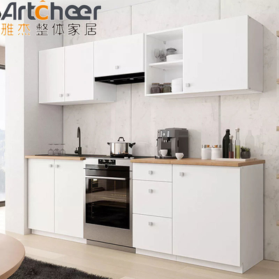 acheter Armoire de cuisine grise de petite pièce avec bordure de comptoir à demi-nose moderne et élégant fabrication en ligne