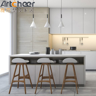 acheter Armoire de cuisine à haute capacité avec île en conception minimaliste modulaire / RTA ou personnalisée fabrication en ligne