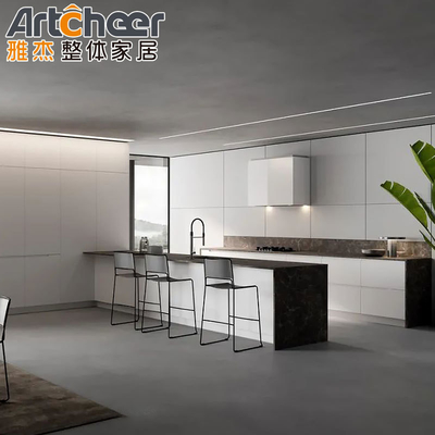 acheter Armoire de cuisine avec table d'îlot et accessoires de charnière dans un design moderne fabrication en ligne