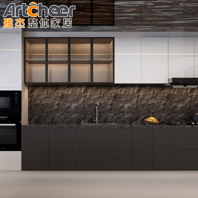 acheter Armoires de cuisine modulaires de style américain Conception personnalisée avec bois massif et haut en quartz fabrication en ligne