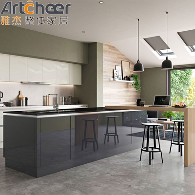 acheter Pantry de cuisine en laque de style contemporain 2pac avec finition et accessoires brillants fabrication en ligne