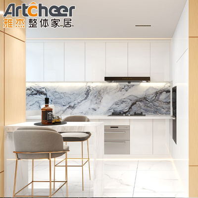 acheter Australia Home Bois RTA Couleur blanche Armoires de cuisine modulaires sur mesure de qualité de matériau écologique fabrication en ligne