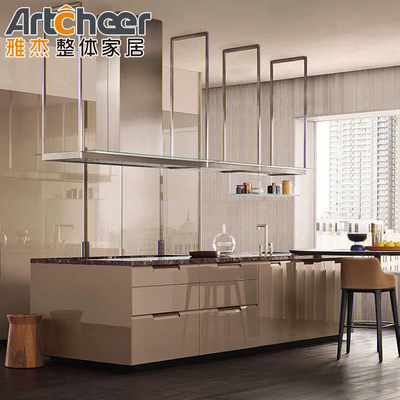 acheter Design moderne Armoires de cuisine italiennes avec matériau de porte en contreplaqué et accessoires de tiroir fabrication en ligne