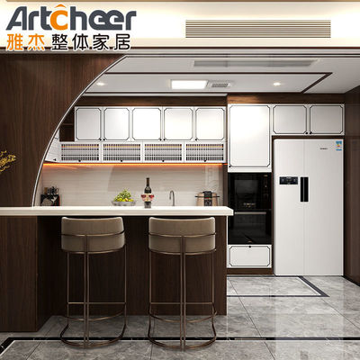 acheter Des armoires de cuisine en laque blanche modernes en finition mate et en matériau de qualité E1 fabrication en ligne