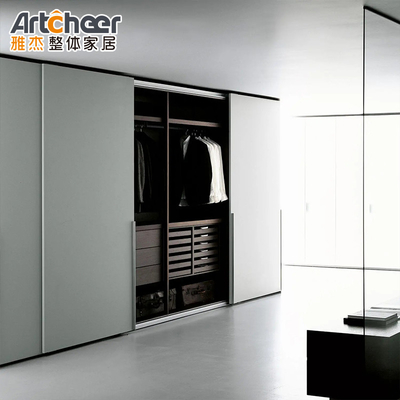 acheter Meubles de chambre à coucher vêtements blancs modernes armoire avec rangement mur design porte coulissante fabrication en ligne