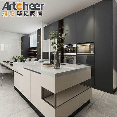 acheter Australia Standard HPL/HPDL Armoires de cuisine modulaires modulaires en mélamine noire fabrication en ligne