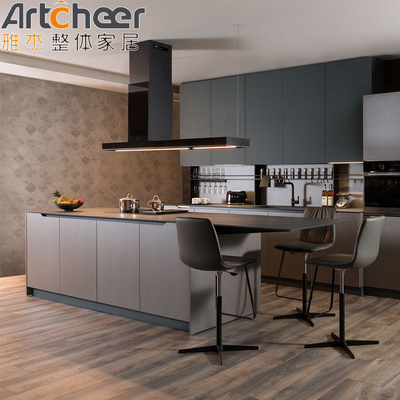 acheter Contreplaqué moderne élégant prêt à assembler meubles de cuisine modulaires en noir fabrication en ligne
