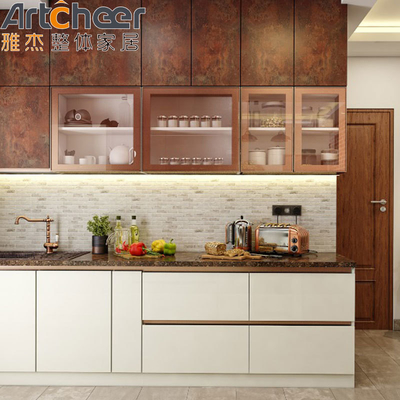 acheter Armoires de cuisine de style américain avec un design contemporain et une construction en bois massif fabrication en ligne