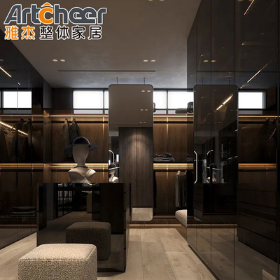 acheter Meubles de chambre en bois de design moderne avec porte en verre et armoires fabrication en ligne