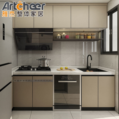 acheter Armoire de cuisine en contreplaqué en PVC avec design moderne de l'île noire réalisée par KingV fabrication en ligne