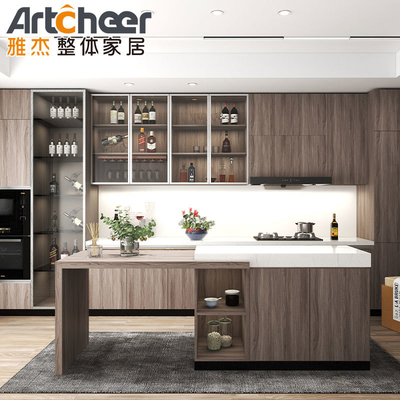 acheter Armoire de cuisine moderne en forme de I Meubles de cuisine en bois massif pour intérieurs durables fabrication en ligne