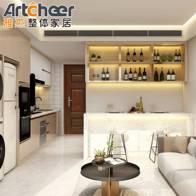 acheter Meubles de cuisine en faisceau de bois personnalisés avec île Design durable et moderne fabrication en ligne