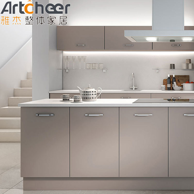 acheter Armoire de cuisine blanche brillante avec comptoir bullnose stratifié fabrication en ligne