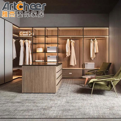 acheter Meubles de chambre à coucher Style de design moderne Cadre en aluminium Étagère en verre Couvercle pour garde-robe fabrication en ligne