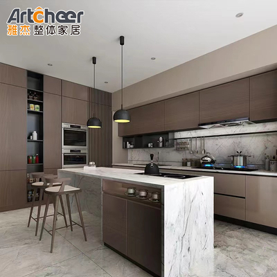 acheter Armoire de cuisine moderne personnalisée en Turquie avec panneau de porte en PVC et carcasse en contreplaqué fabrication en ligne