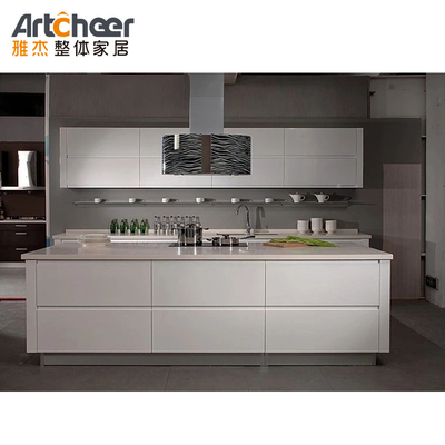acheter Marbre haut portes plates armoires de cuisine en bois massif ensemble de meubles de style italien contemporain fabrication en ligne