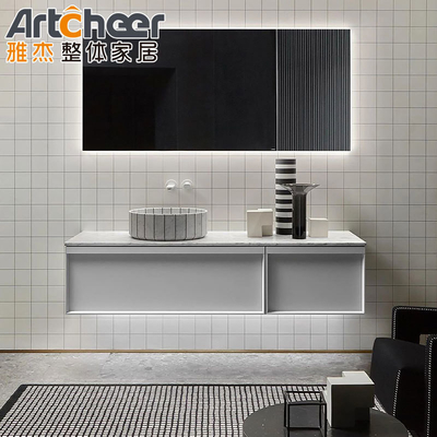 acheter Salle de bains Vanité Ensemble de 42 pouces moderne salle de séjour avec évier unique Armoire murale flottante fabrication en ligne