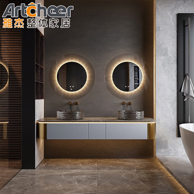 acheter Meubles commerciaux de luxe pour salle de bain à double évier fabrication en ligne