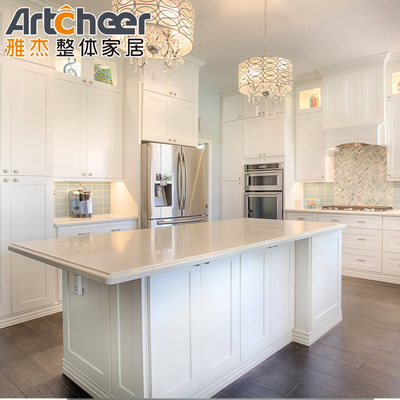 Design contemporain Armoires de cuisine modulaires couleurs complètes sombres Armoires en bois massif