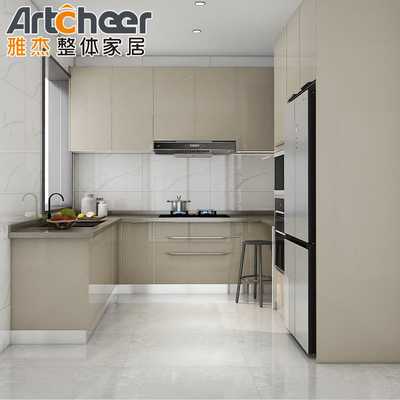 Ensembles complets d'armoires de cuisine en bois en acier inoxydable pour des options de couleurs personnalisées