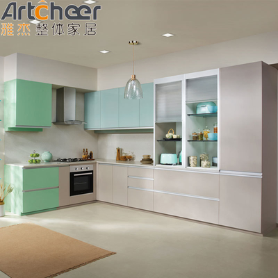 Armoires de cuisine modulaires avec bordure de comptoir en blanc australien