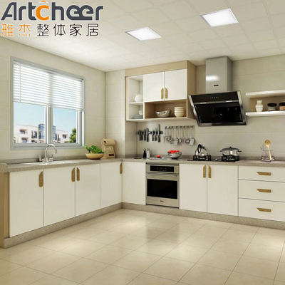 Armoire de cuisine avec îlot réglable en noir et blanc Sunmica Design