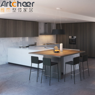 Traitement de surface de laque de porte de verre blanche Armoires de cuisine modulaires pour la conception de projets