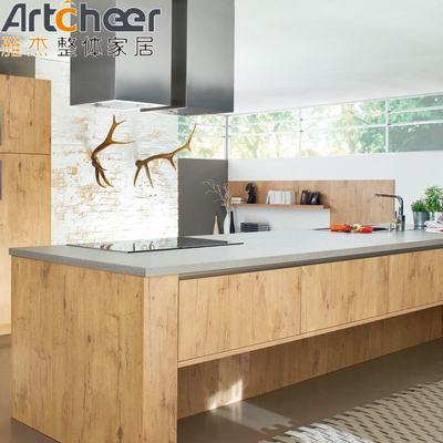Armoires de cuisine en contreplaqué de couleur personnalisée en bois blanc stratifiées Design moderne et élégant