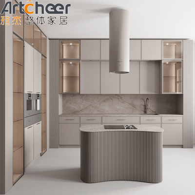 Armoires de cuisine modulaires vintage avec matériau en bois massif et ensemble complet par Cucina