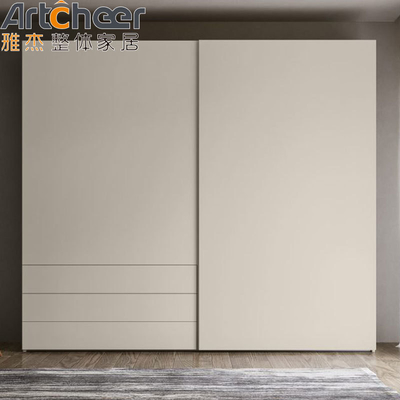 Carcasse en contreplaqué de finition en mélamine de style minimaliste italien Porte coulissante de placard pour chambre